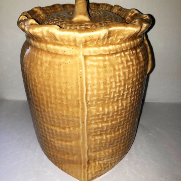 Vintage Burlap Bag Cookie Jar Bag O'Cookies made in Canada - Picture 5 of 11